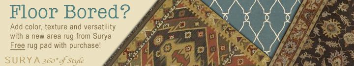 Free Pad with Surya Area Rugs
