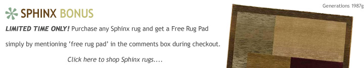 Free rug pad with Oriental Weavers Sphinx rugs