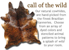 Cowhide and steer hide rugs