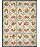  RugStudio presents Nourison Country Heritage H-319 Ivory-Blue Hand-Hooked Area Rug