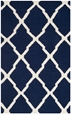 Safavieh Dhurries DHU634D Navy - Ivory Area Rug| Size| 9' X 12'