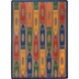 Joy Carpets Playful Patterns Jumbo Crayons Earthtone Area Rug| Size| 3'10'' x 5'4''