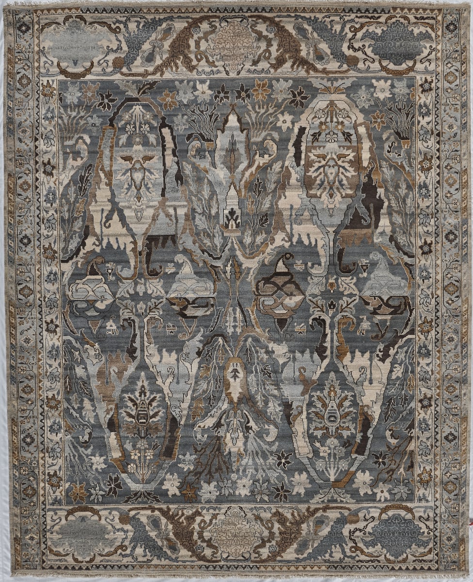 Exquisite Rugs Jurassic Hand Knotted 3799 Gray - Beige