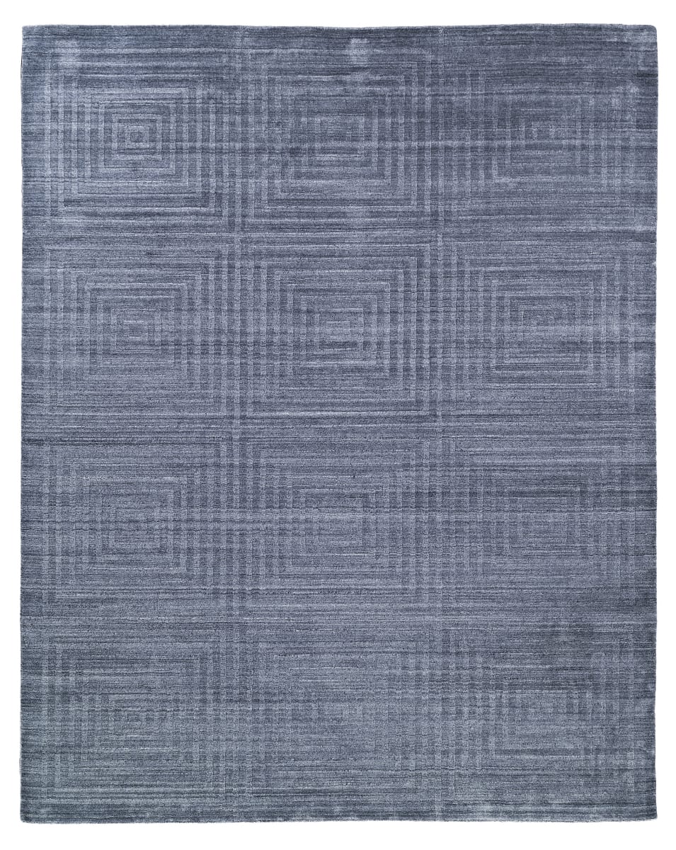 Exquisite Rugs Castelli Hand Woven 3977 Blue - Ivory