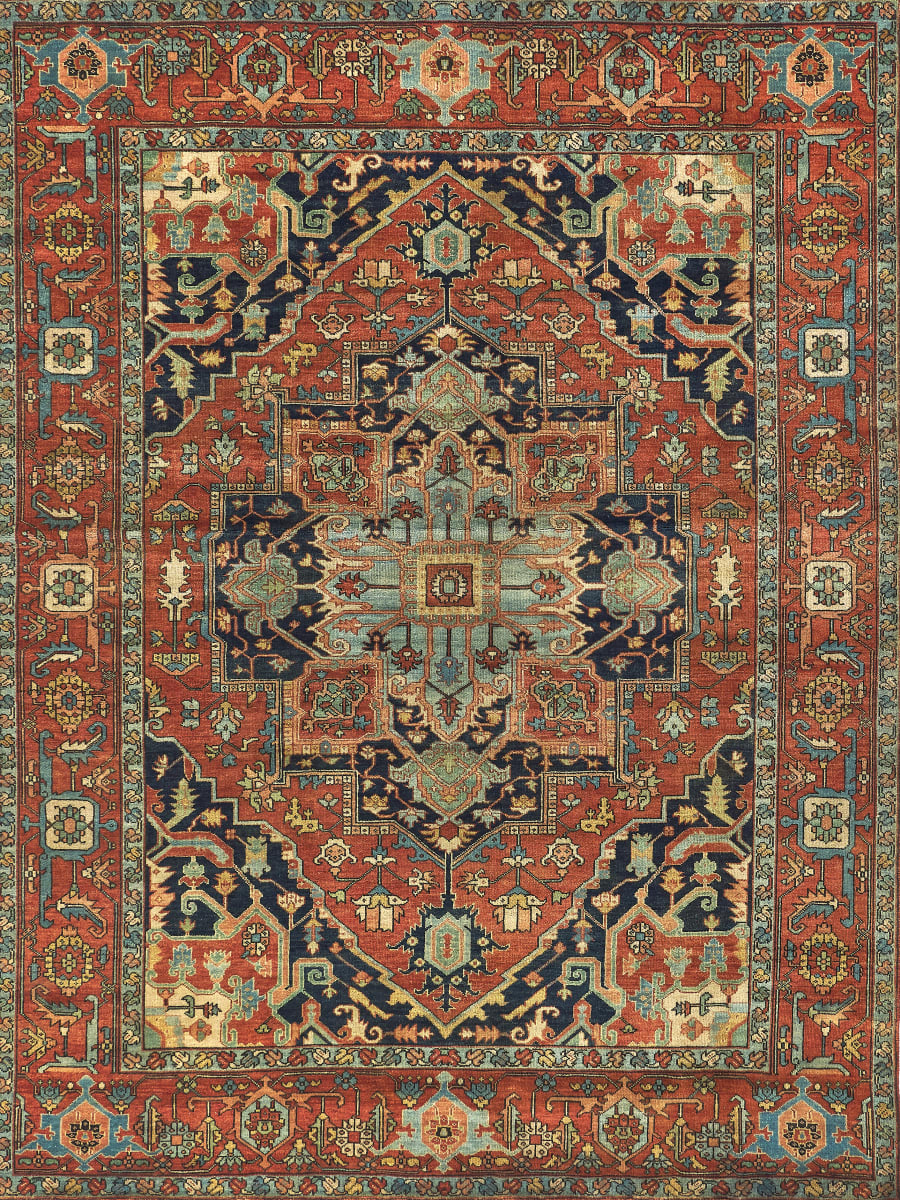 Exquisite Rugs Antique Weave Serapi Hand Knotted 5223 Red