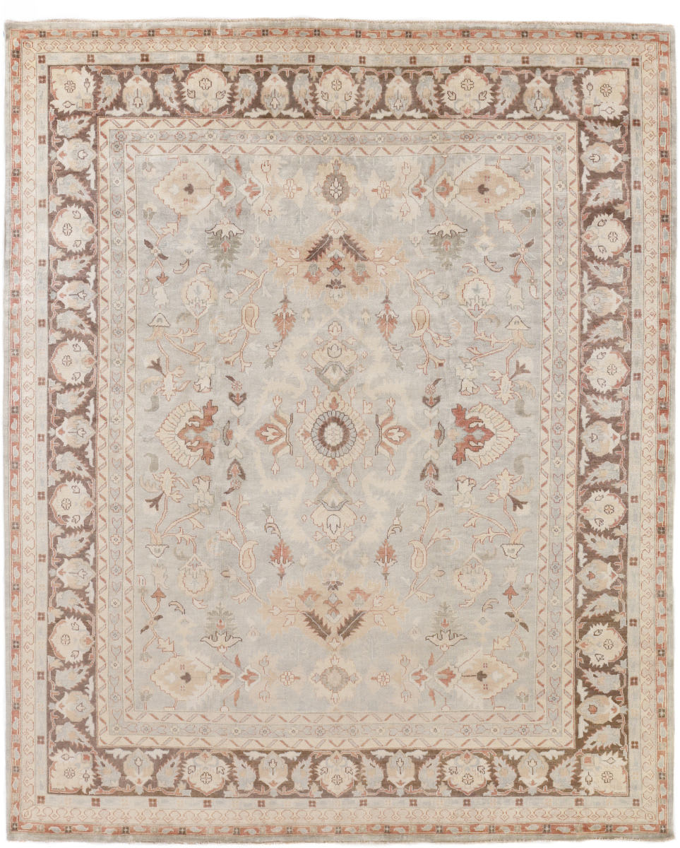 Exquisite Rugs Antique Weave Oushak Hand Knotted 8003 Gray - Brown