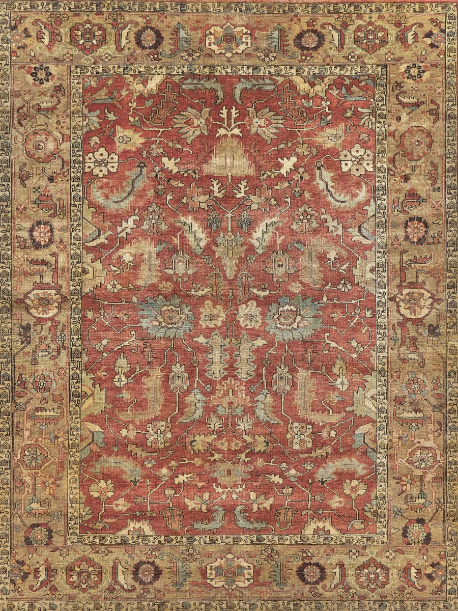 Exquisite Rugs Antique Weave Serapi Hand Knotted 9204 Rust - Gold
