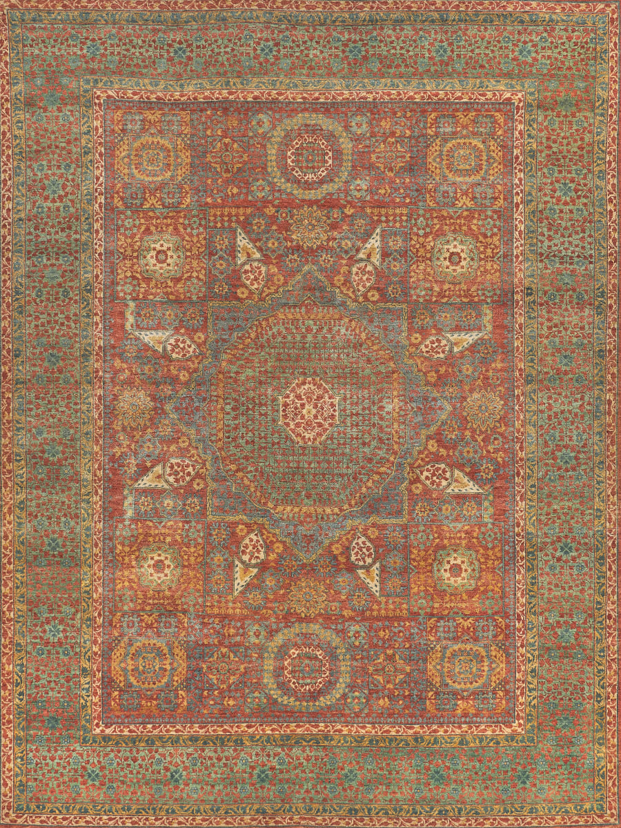 Exquisite Rugs Mamluk Hand Knotted 9205 Rust - Green