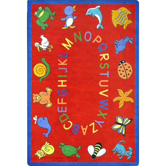 Joy Carpets Kid Essentials Abc Animals Red