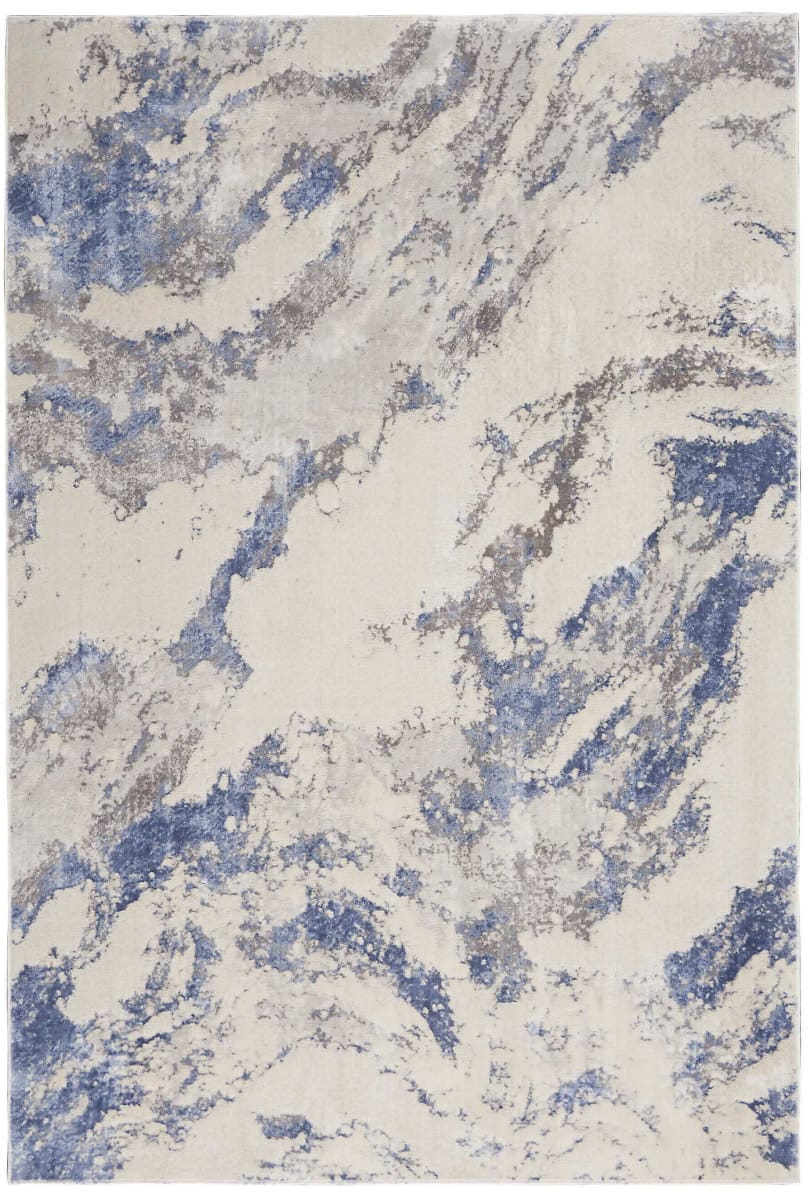 Nourison Silky Textures Sly03 Blue - Ivory - Grey