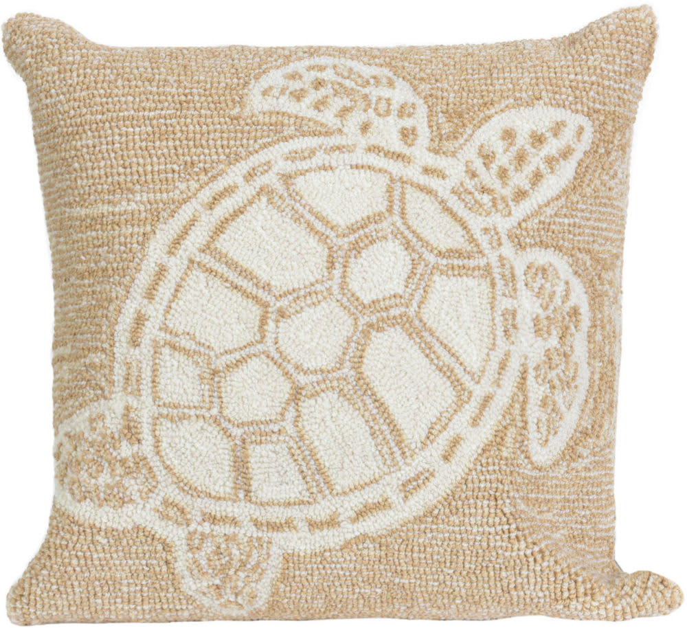 Trans-Ocean Frontporch Pillow Turtle 1634/12 Neutral