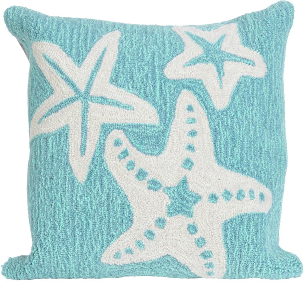 Trans-Ocean Frontporch Pillow Starfish 1667/04 Aqua