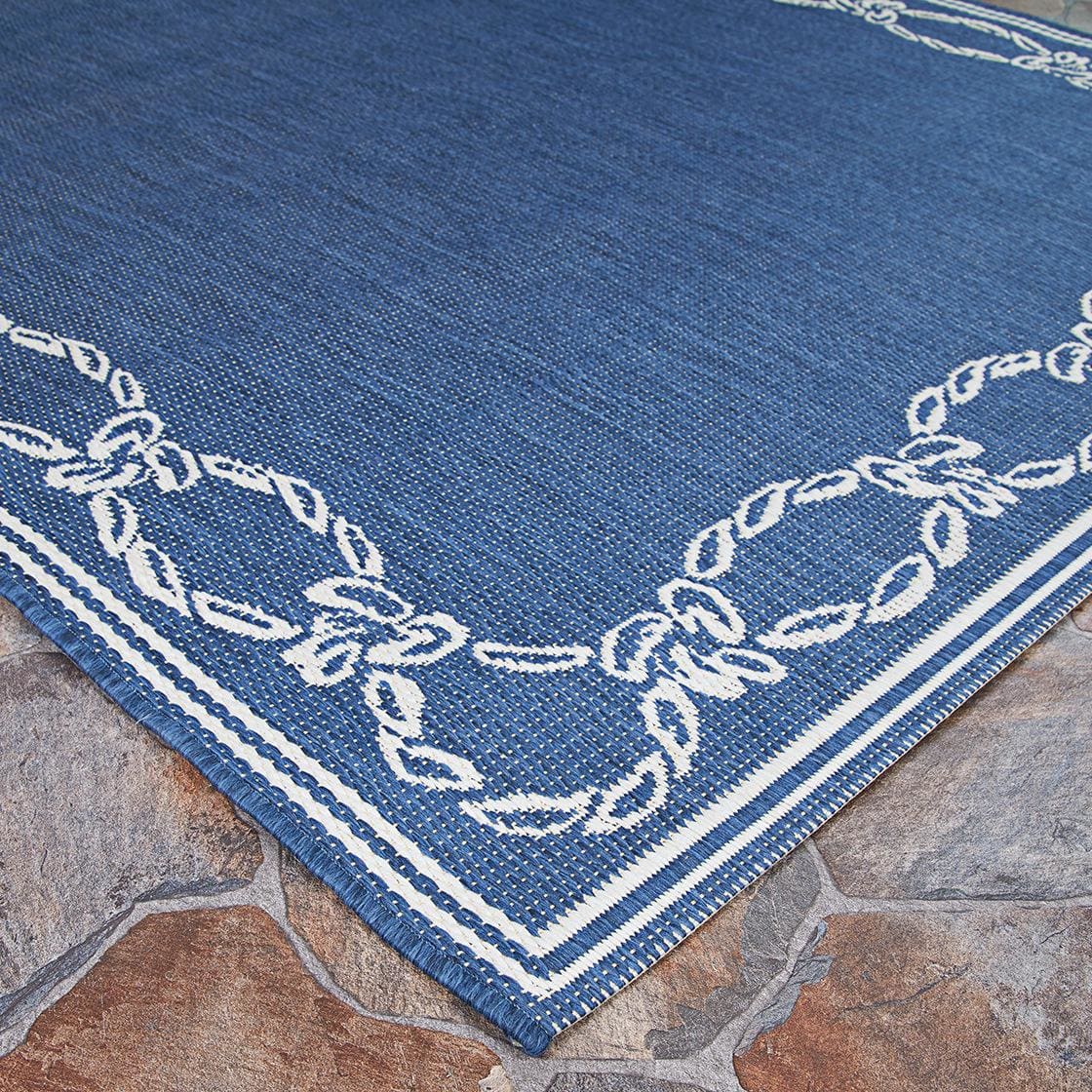 Couristan Recife Rope Knot Ivory - Indigo | Rug Studio