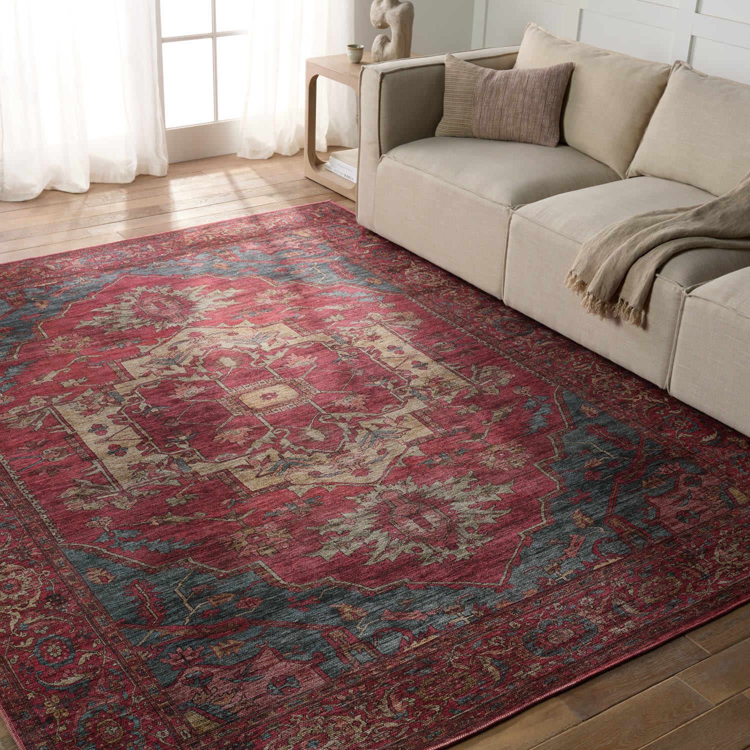 Colorful Red Area Rug Vibe by Jaipur Living Vindage Gloria Vin06 Red | Rug Studio