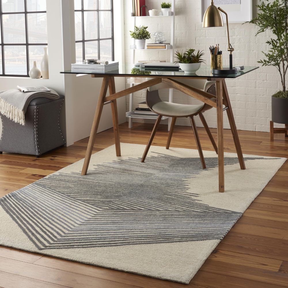 Nourison Symmetry Smm06 Ivory - Grey | Rug Studio