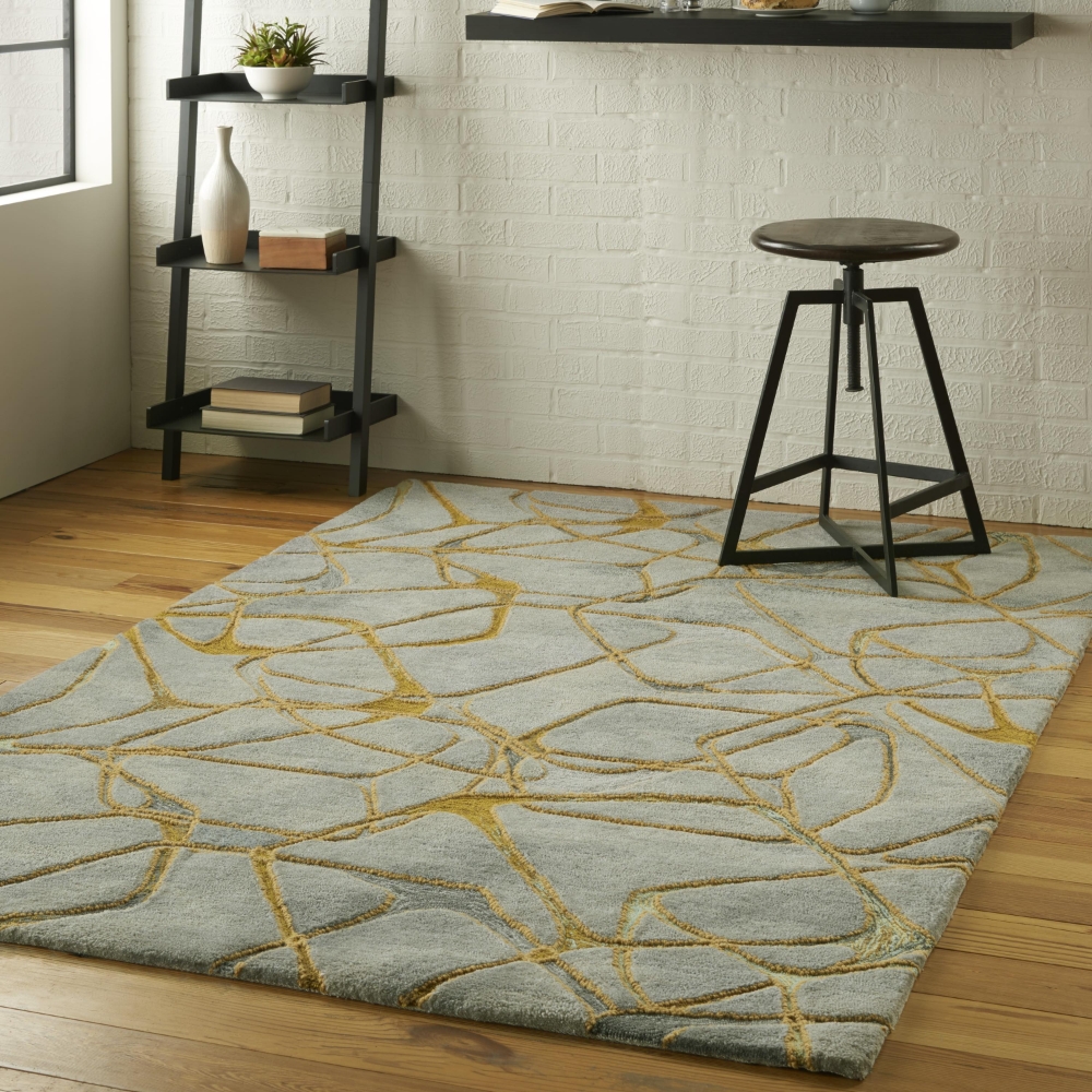 Nourison Symmetry Smm05 Grey - Yellow | Rug Studio