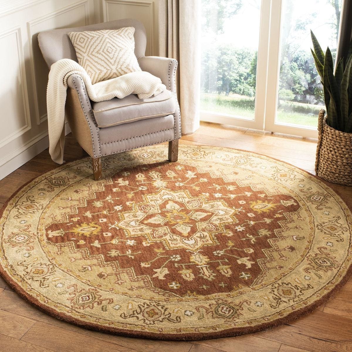 Pure Gold Saudi Rug Safavieh Heritage HG345A Rust - Gold | Rug Studio