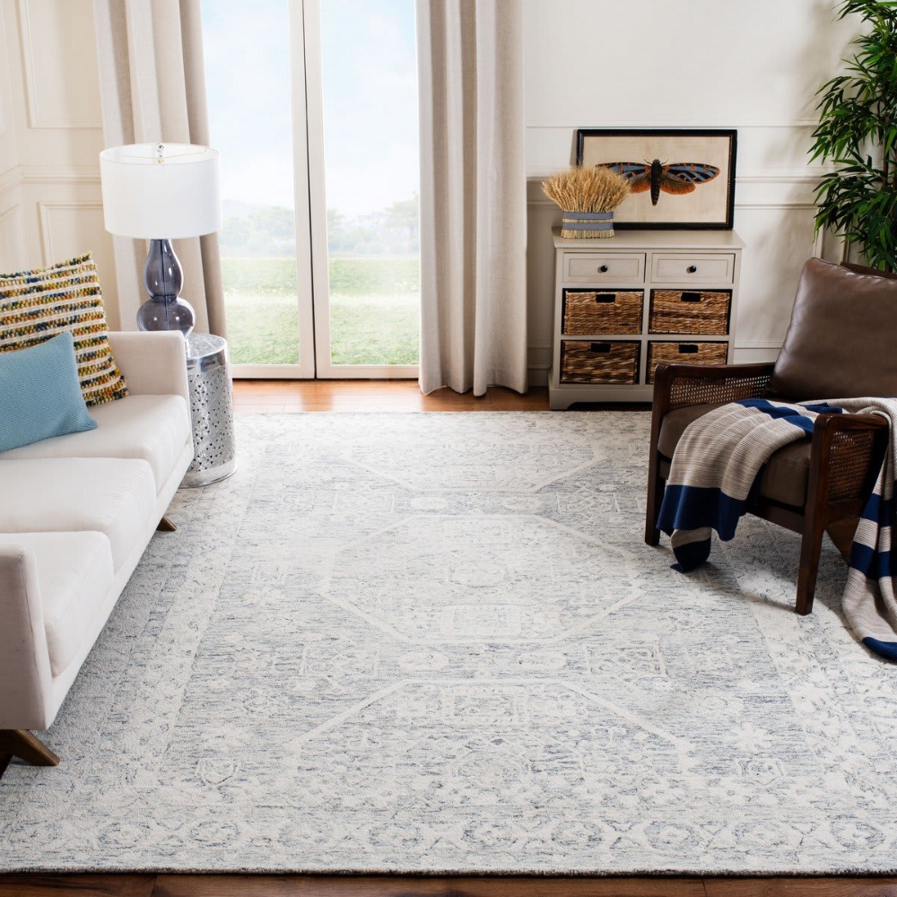 Large Loop White Rug Safavieh Micro-Loop Mlp524H Charcoal - Ivory | Rug Studio